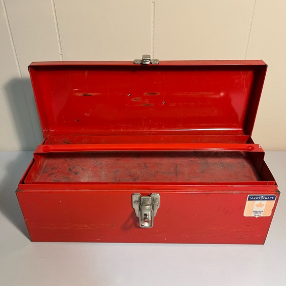 Red Metal Tool Box - Picture 2 of 2
